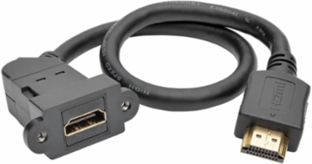 High-Speed HDMI All-in-One Keystone/Panel Mount Cable, 1 ft.