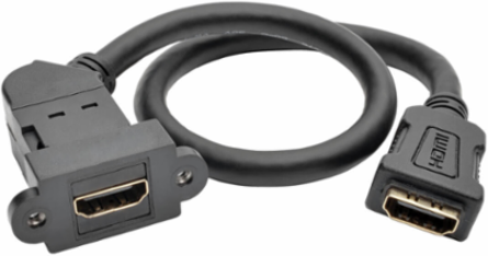 High-Speed HDMI Coupler Cable 1 ft. with Angled Connector and Shielding