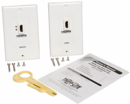 HDMI Over Dual Cat5/Cat6 Wall Plate Extender Kit, 1080p @ 150 ft, TAA