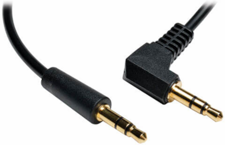 3.5mm Mini Stereo Audio Cable, 6 ft, Right Angle Connector, Gold Plated
