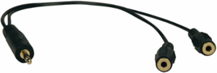 1 ft 3.5mm Male to 2x 3.5mm Female Stereo Splitter Cable