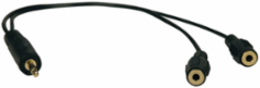 1 ft 3.5mm Male to 2x 3.5mm Female Stereo Splitter Cable