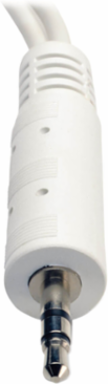 3.5mm Stereo Splitter Cable, 6 Inch Male to 2x Female, White