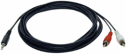 3.5mm to 2-RCA Audio Y Splitter Adapter Cable, 6 ft., Stereo Audio, Black
