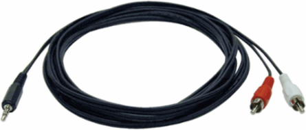 12 ft. 3.5mm Mini Stereo to 2-RCA Audio Y Splitter Adapter Cable