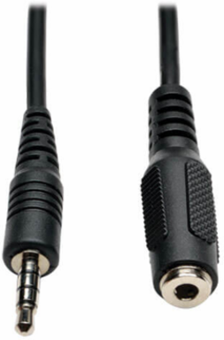 3.5mm 4-Position TRRS Headset Extension Cable 6 ft, Black
