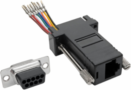 DB9 to RJ45 Modular Serial Adapter (F/F) - RS-232/RS-422/RS-485, Black