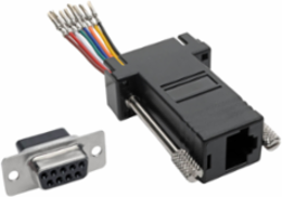 DB9 to RJ45 Modular Serial Adapter (F/F) - RS-232/RS-422/RS-485, Black
