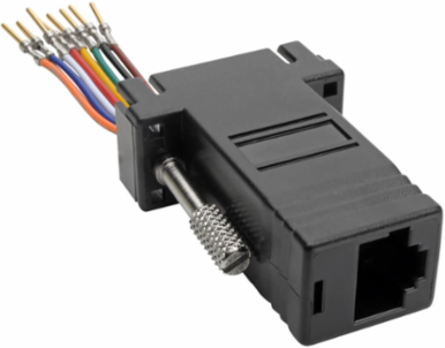 DB9 to RJ45 Modular Serial Adapter, RS-232/RS-422/RS-485, Male to Female