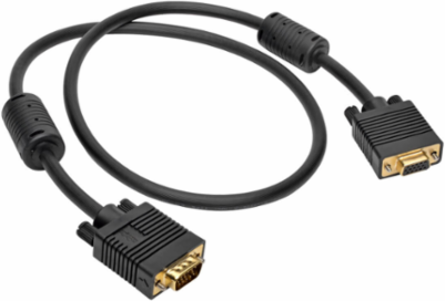 3 Ft. VGA Coax High-Resolution Cable, HD15 M/F, Supports 2048 x 1536