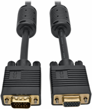 3 Ft. VGA Coax High-Resolution Cable, HD15 M/F, Supports 2048 x 1536