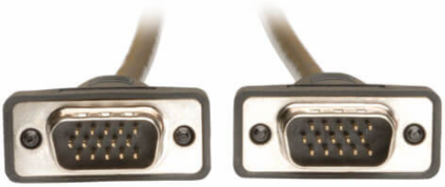 Low-Profile VGA Coaxial Cable 3 ft, HD15 M/M, Supports 2048 x 1536 Resolution