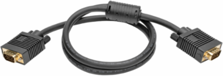 VGA Coaxial Cable 3 ft., HD15 Male to Male, Supports 2048 x 1536 Resolutions