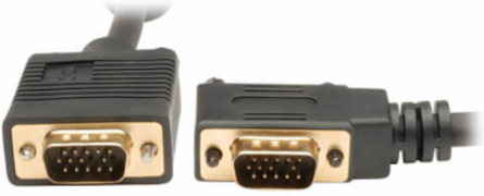 VGA Coaxial Cable 6 ft, HD15 M/M Right Angle, Supports 2048 x 1536 Resolution