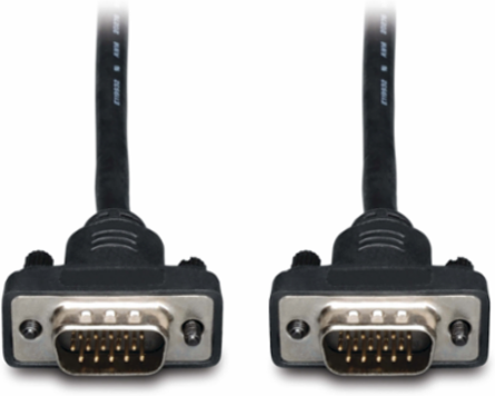 Low-Profile VGA Coaxial Cable 6 ft, HD15 M/M, Supports 2048 x 1536 Resolution