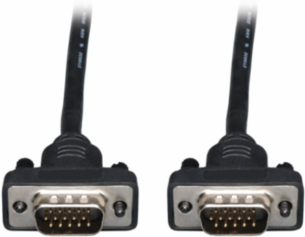 Low-Profile VGA Coaxial Cable 6 ft, HD15 M/M, Supports 2048 x 1536 Resolution