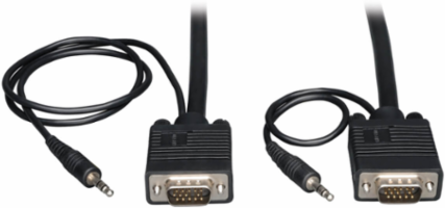 VGA High-Resolution RGB Coaxial Cable 6 Ft. with 3.5mm Audio Connectors