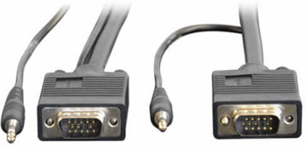 VGA/SVGA Coaxial Cable with Audio, 25 ft, HD15 & 3.5mm Male Connectors