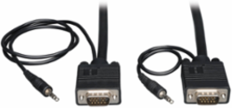 VGA/SVGA Coaxial Cable with Audio, 25 ft, HD15 & 3.5mm Male Connectors