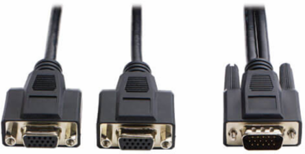 6 Ft. High Resolution VGA Y Splitter Cable HD15 M to 2x HD15 F, Lifetime Warranty
