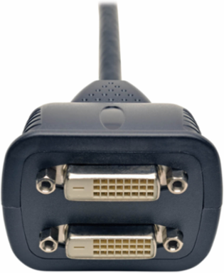DVI Y Splitter Cable 1 ft, DVI-D Male to 2 DVI-D Female, Supports 1920x1080