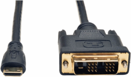 Mini HDMI to DVI Adapter Cable, 3 ft, 24K Gold-Plated Connectors, 1080p Support