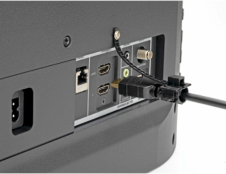 HDMI Cable Lock with Nylon Clamp, Tie & Screw - Black, Easy Install