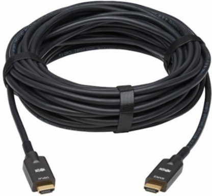 Armored HDMI Fiber Active Optical Cable, 4K @ 60 Hz, HDR, 4:4:4, M/M, Black, 10 m