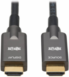 Armored HDMI Fiber Active Optical Cable, 4K @ 60 Hz, HDR, 4:4:4, M/M, Black, 10 m
