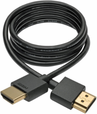 Slim High-Speed HDMI Cable, 3 ft, UHD 4K, 18 Gbps, Gold-Plated Connectors