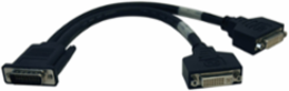 DMS-59 to Dual DVI Splitter Y Cable, 1 ft., Male to 2x Female DVI-I