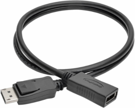 DisplayPort Extension Cable 3 ft, UHD 4K @ 60 Hz, Latching Male Connector