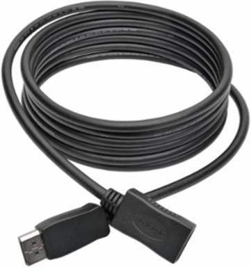 DisplayPort Extension Cable, 10 Ft, 4K @ 60 Hz, HDCP 2.2, Latching Connector