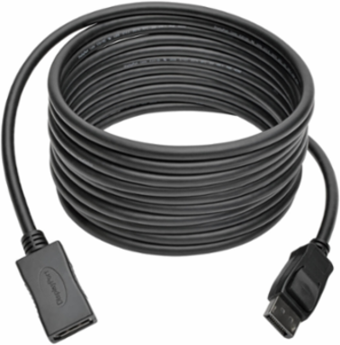DisplayPort Extension Cable 4K @ 60 Hz, 15 ft, Latching Male Connector