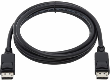 Safe-IT Antibacterial DisplayPort Cable with Latching Connectors, 4K @ 60Hz, M/M, Black, 6 ft