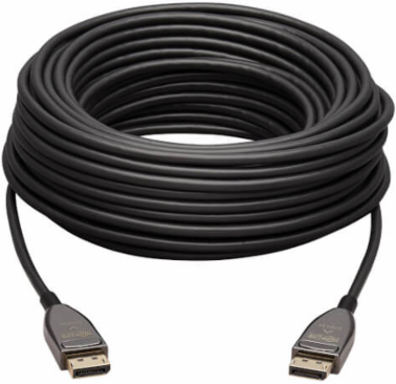 DisplayPort Active Optical Cable (AOC), 8K 60 Hz (M/M), CL3 Rated, Latching Connectors, Black, 15 m (49 ft.)