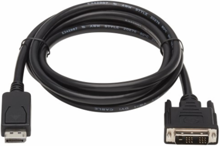 Safe-IT DisplayPort to DVI-D Single Link Antibacterial Adapter Cable, M/M, 1080p 60 Hz, Black, 6 ft