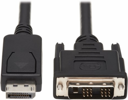 Safe-IT DisplayPort to DVI-D Single Link Antibacterial Adapter Cable, M/M, 1080p 60 Hz, Black, 6 ft