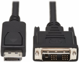 Safe-IT DisplayPort to DVI-D Single Link Antibacterial Adapter Cable, M/M, 1080p 60 Hz, Black, 6 ft