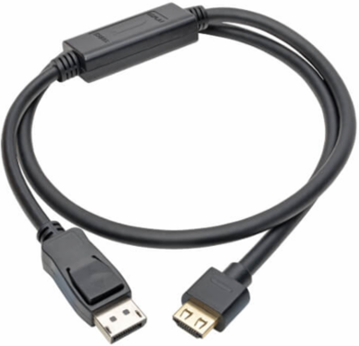 DisplayPort 1.4 to HDMI Active Adapter Cable, 4K 60 Hz, 4:4:4, HDR, HDCP 2.2, Black, 3 ft, TAA