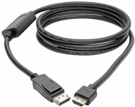 DisplayPort 1.4 to HDMI Active Adapter Cable, 4K 60 Hz, 4:4:4, HDR, HDCP 2.2, Black, 6 ft, TAA