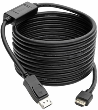 DisplayPort 1.4 to HDMI Active Adapter Cable (M/M), 4K 60 Hz, 4:4:4, HDR, HDCP 2.2, 20 ft. (6.1 m), TAA