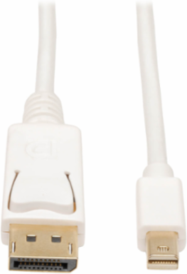 Mini DisplayPort to DisplayPort Cable Adapter 6 Ft, 4K @ 60 Hz, White