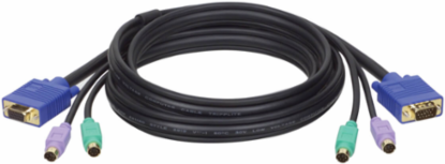10 ft. PS/2 3-in-1 KVM Cable Kit with HD15 & MiniDIN6 Connectors
