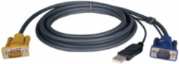 6 Ft USB (2-in-1) KVM Cable Kit for B020/B022-Series, HD15 Male & USB A Male