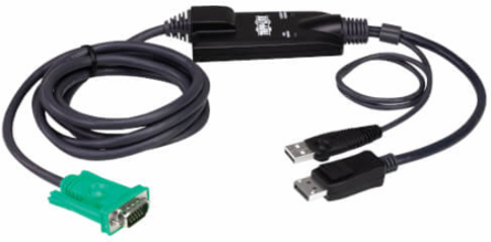VGA to DisplayPort and USB-A Adapter Cable Kit, 1920x1080 60 Hz, Black, 6 ft