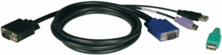 15 ft USB/PS2 KVM Combo Cable Kit for B040/B042 Series, HD15 Male Adaptors