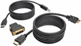 HDMI/DVI/USB KVM Cable Kit, 6 ft., Dual Link DVI, Gold-Plated Connectors
