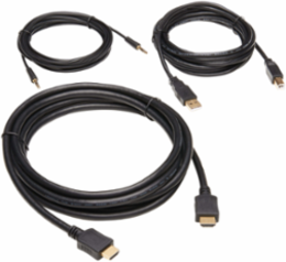 HDMI KVM Cable Kit - 10 ft, 4K UHD, USB 2.0, 3.5mm Audio, Black
