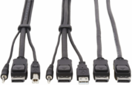 6 ft. Dual DisplayPort KVM Cable Kit, 4K 60Hz, USB & 3.5mm Audio